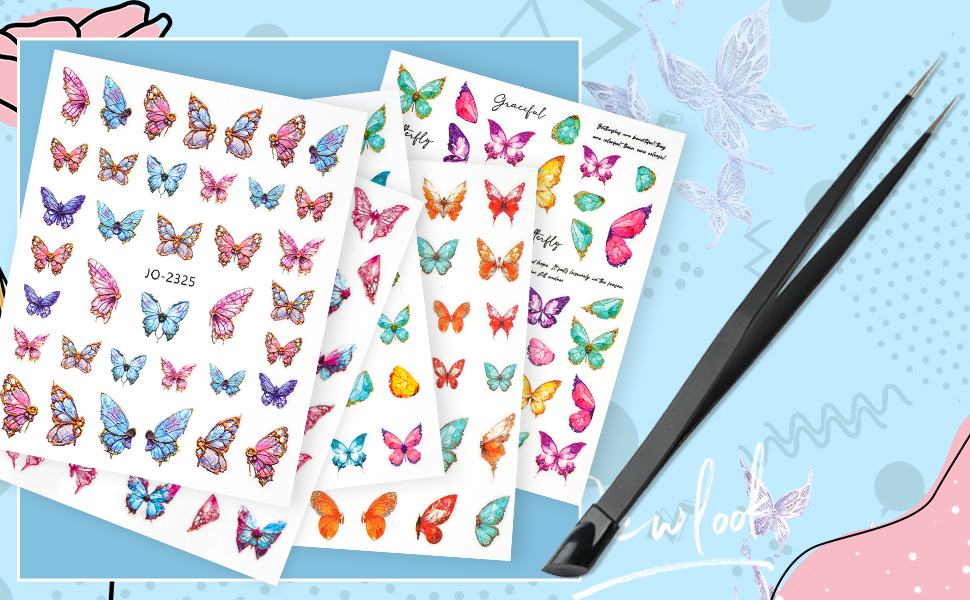 butterfly nail stickers