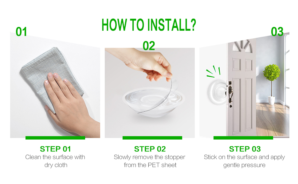 ZCGEL Door Stops,Clear Rubber Door Stopper Bumpers Wall Mounted,Self