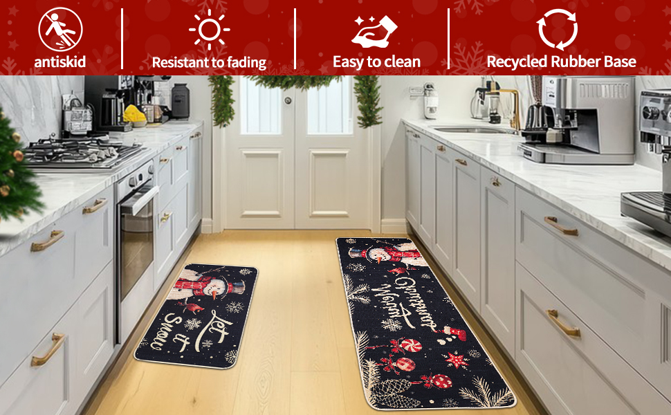 Christmas kitchen mats