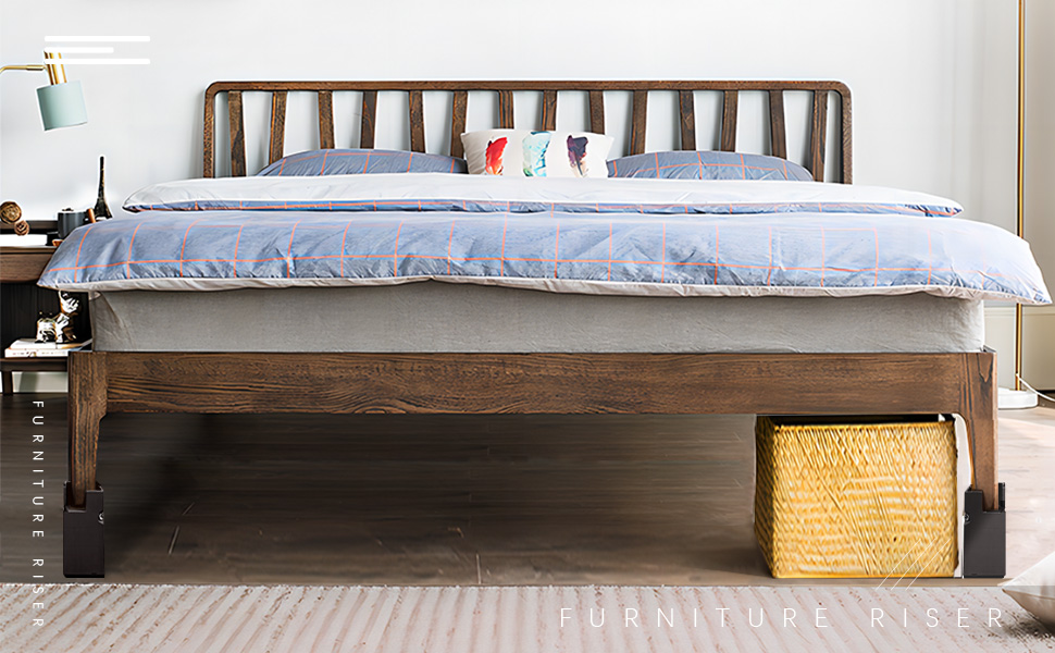 MINDULLE Bed Risers, Heavy Duty Furniture Risers 4 Inch