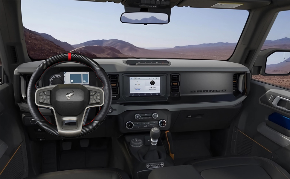 upgrade the interior with our steering wheel wrap cover for the new ford bronco