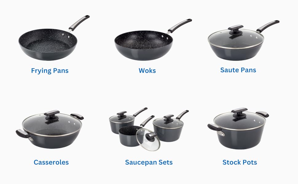 Scoville Neverstick Sky 3 Piece Saucepan Set 16/18/20cm Saucepans