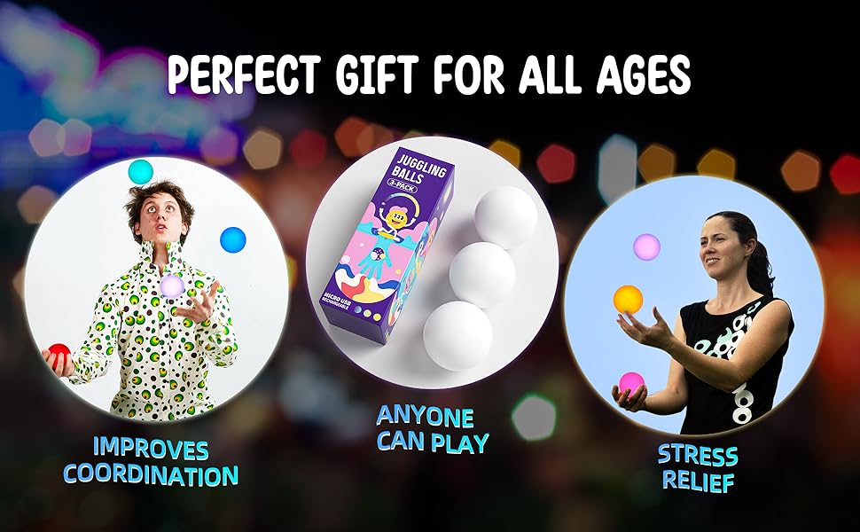 POITOI LED Juggling Balls Light Up Juggling Balls Glow in