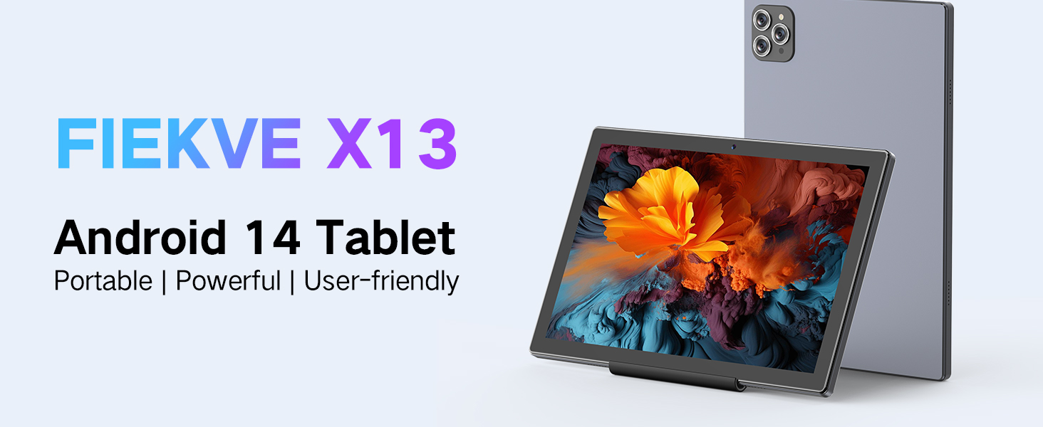 FIEKVE Android Tablet, 10.1 Android 14 Tablet, gaming wifi tablet pc