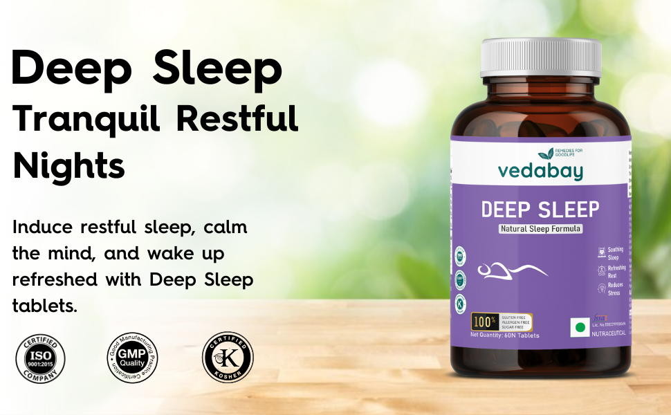 Vedabay Natural Sleeping Tablets Strong Sleep, Sound Free Deep Sleep