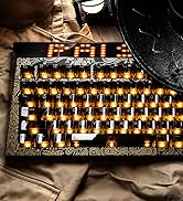 Angry miao Gold Paisley 75 Key Wireless Mechanical Gaming Keyboard, Electronic PC Computer Keyboa...