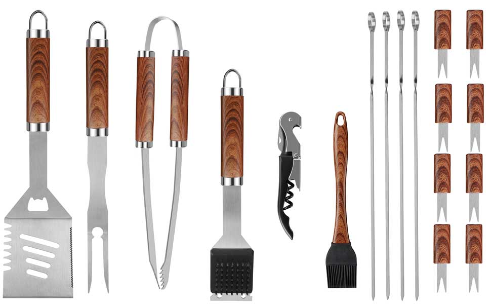 grilljoy 20PCS Heavy Duty BBQ Grill Tools Set Extra