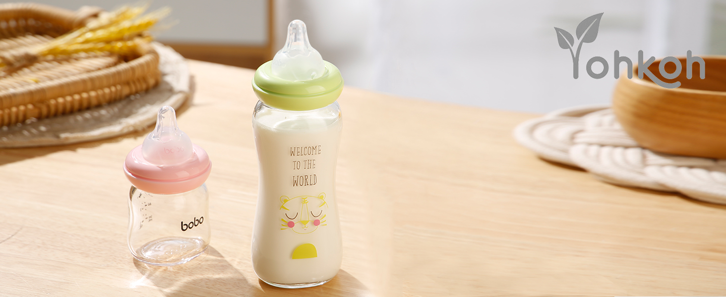 YOHKOH Glass Baby Bottle