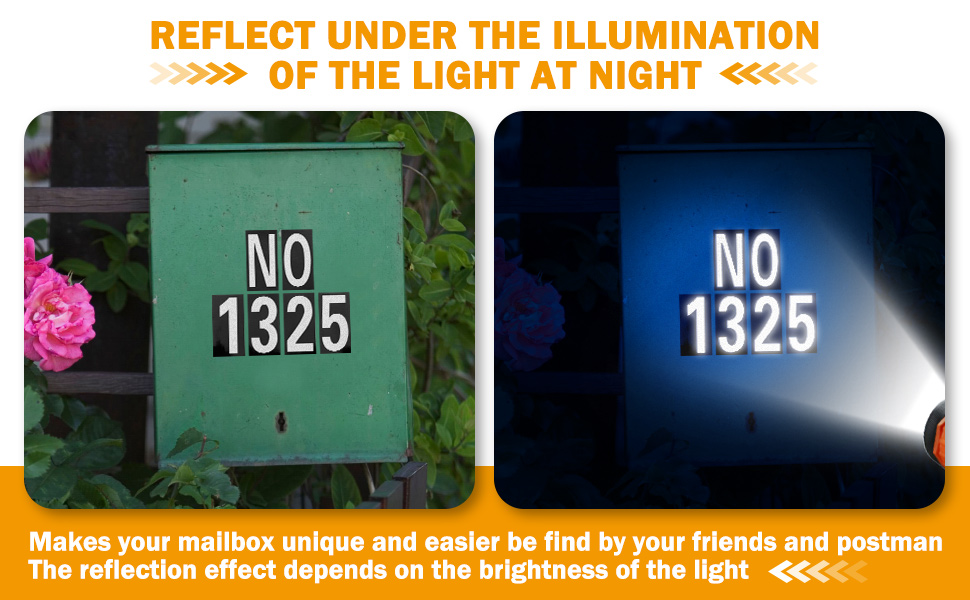 Seloom 118 Pieces Reflective Mailbox Numbers and Letters
