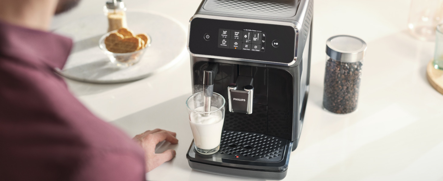 Philips Series 2200 Classic Milk Frother Fully Automatic Espresso Coffee Machine with 2 beverage