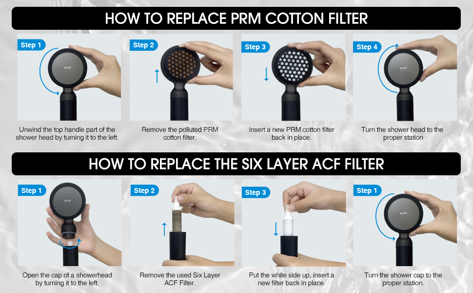 ALSSAL Detachable Filtered Shower Head With Handheld Hard