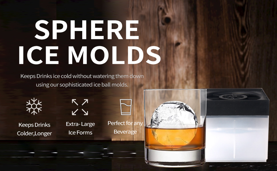 Ice Ball Maker(4Pack) Ice Molds For Whiskey，Silicone