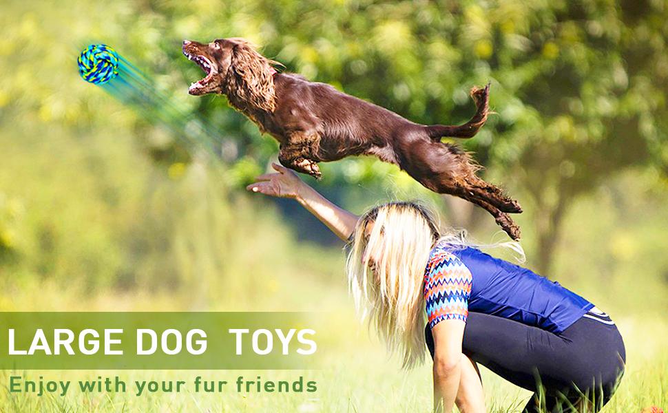SHARLOVY Dog Chew Toys for Aggressive Chewers, Dog Balls for Large Dogs, Heavy Duty Dog Toys