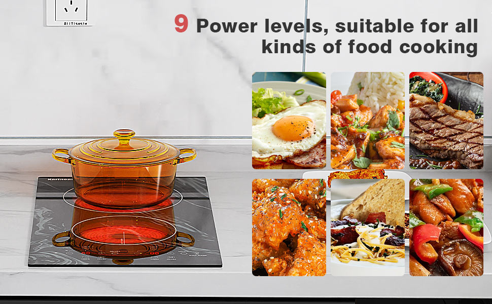 Karinear Portable Electric Cooktop 2 Burners, 110v Plug in