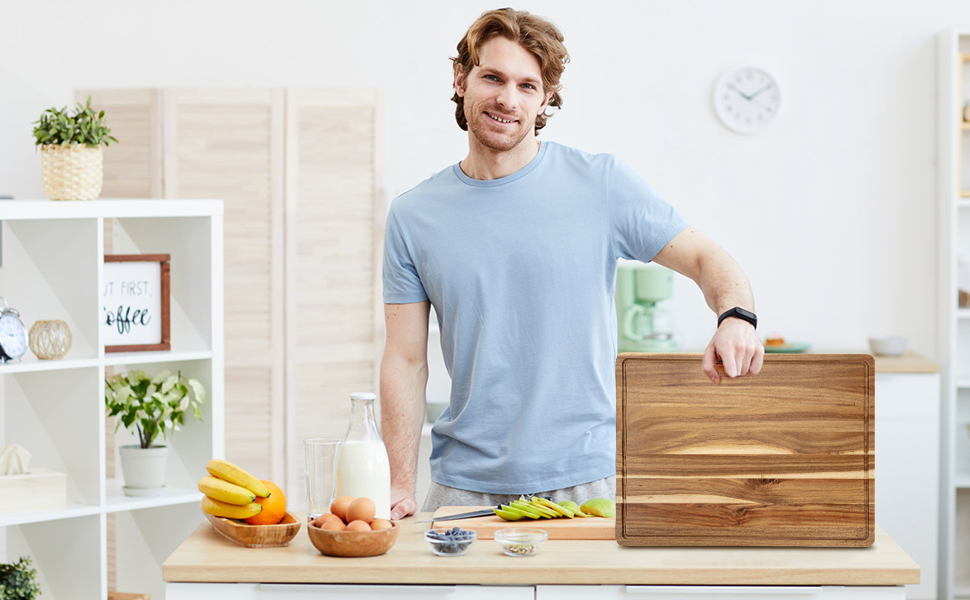Extra Large Cutting Board, Acacia Wood Cutting Boards for