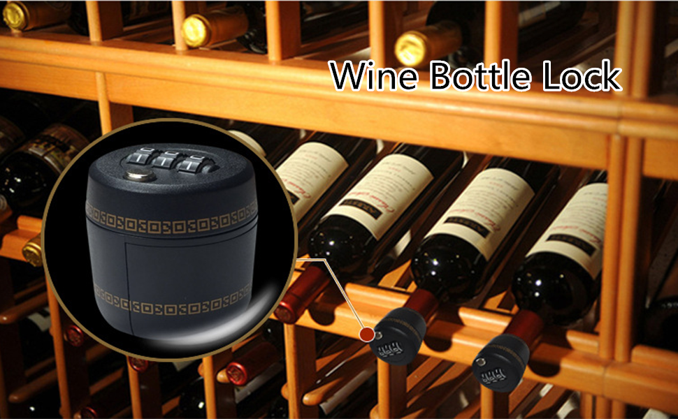 Garosa Wine Bottle Lock Zinc Alloy Combination Lock Wine Stopper 3