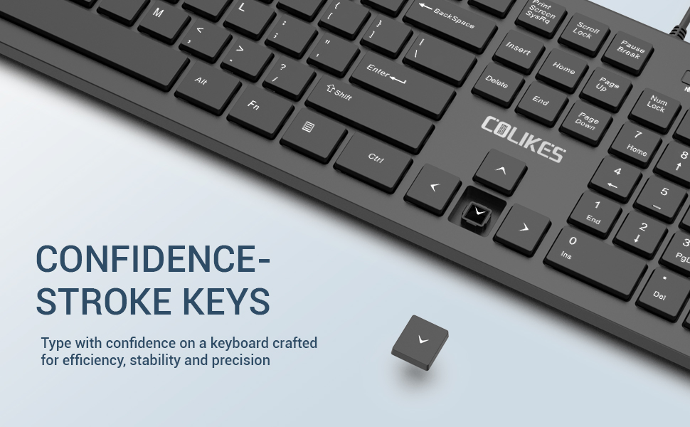 Computer Keyboard Wired, Plug Play USB , Low Profile Chiclet Keys