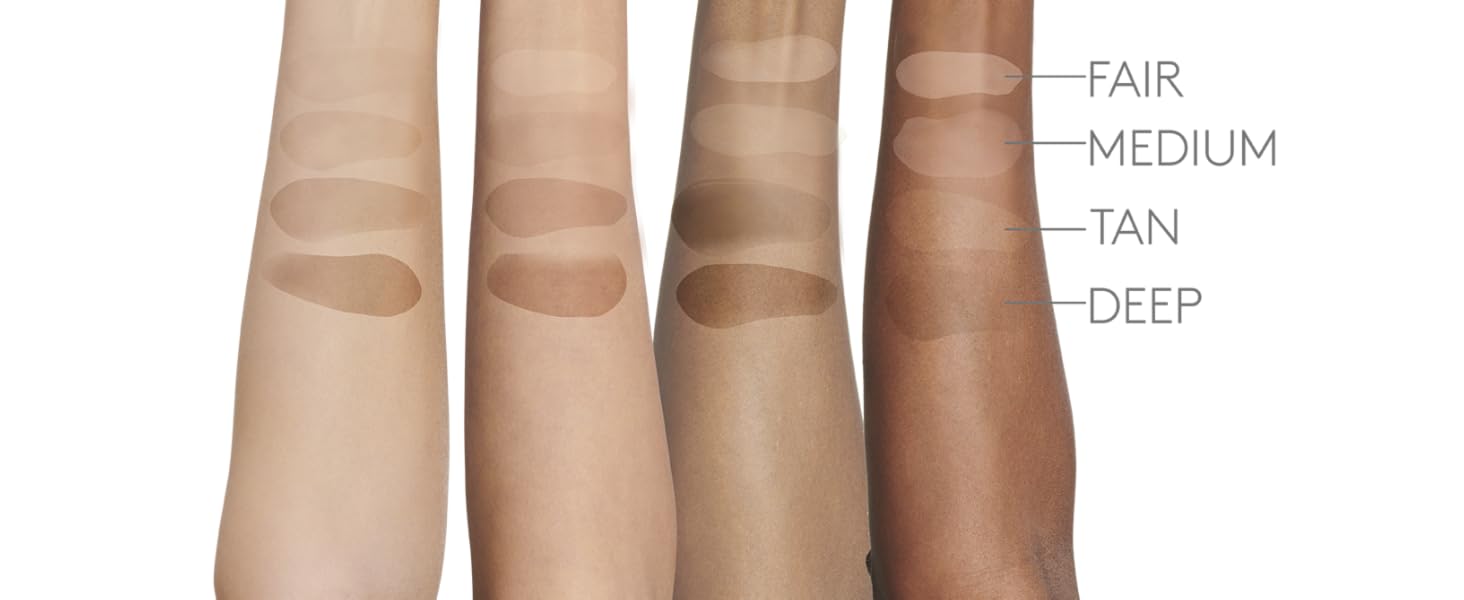 swatches of foundation on skin 