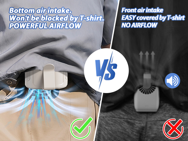 clip on fan belt fan rechargeable under shirt