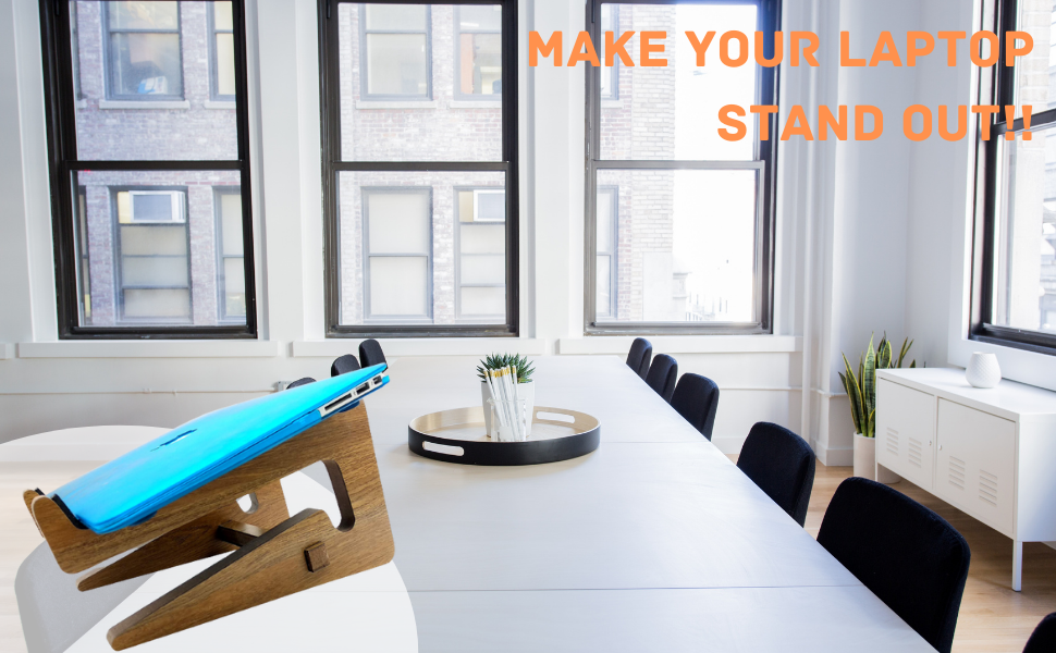 VAH U Detachable Laptop Vertical Holder Wooden Laptop Stand (Brown) 57 SPN-VAFSC