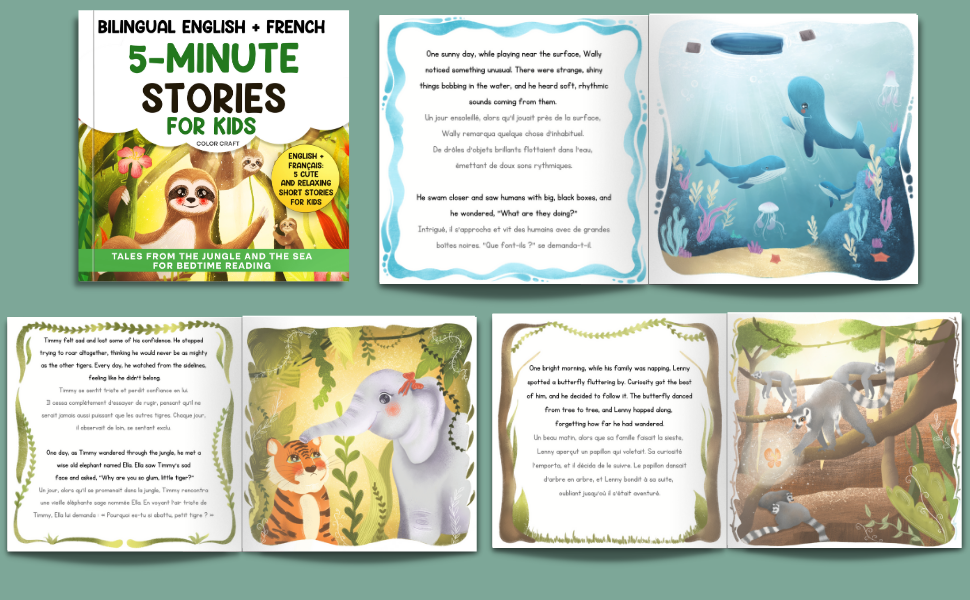 French to English Bedtime Stories,5 Minute French and English Stories,5 min Bilingual stories kids