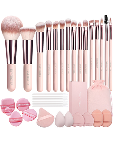 pink travel makeup brushes