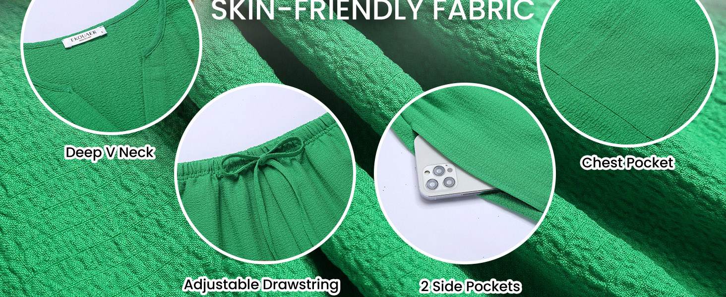 abiti da vacanza per donna 2024 Set da salotto a maniche corte abbottonato casual loungewear per l'estate