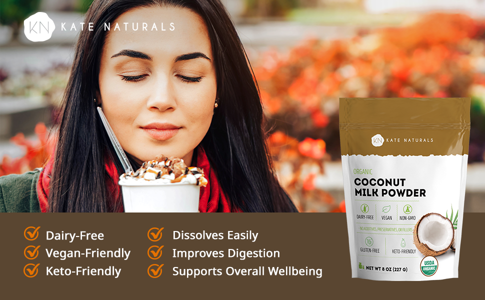 Organic Coconut Milk Powder (8 oz) for Creamer, Coffee