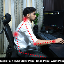 bad posture correction, neck pain relief, shoulder pain desk, long hours discomfort, office fatigue