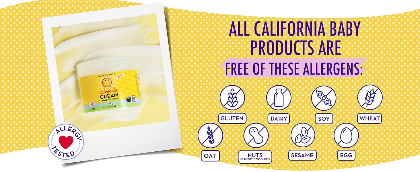 California Baby Calendula Cream is allergy tested and free of common allergens.