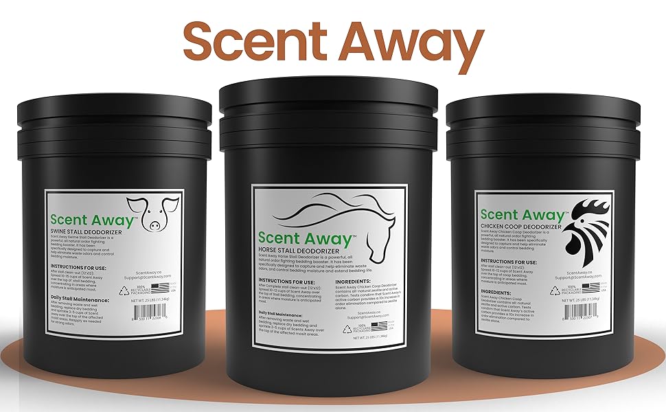 SCENT AWAY Horse Stall Deodorizer Odor Eliminator 100