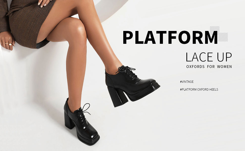 Amazon.com: KISSASA Vintage Platform Chunky Oxford Shoes