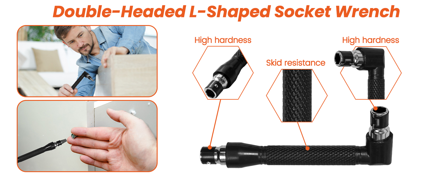 Double-Headed L-Shaped Socket Wrench