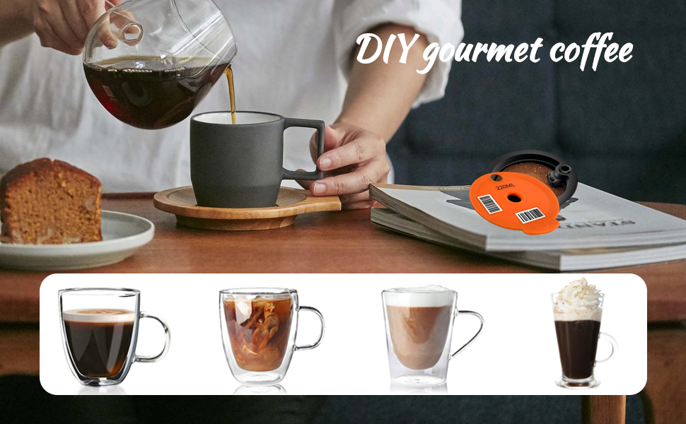 2PCS Lids for Tassimo Reusable Pods (60ml & 220ml), Cover for Tassimo