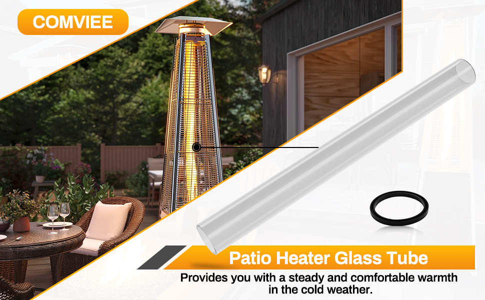 COMVIEE Patio Heater Glass Tube Replacement Parts, 49.5