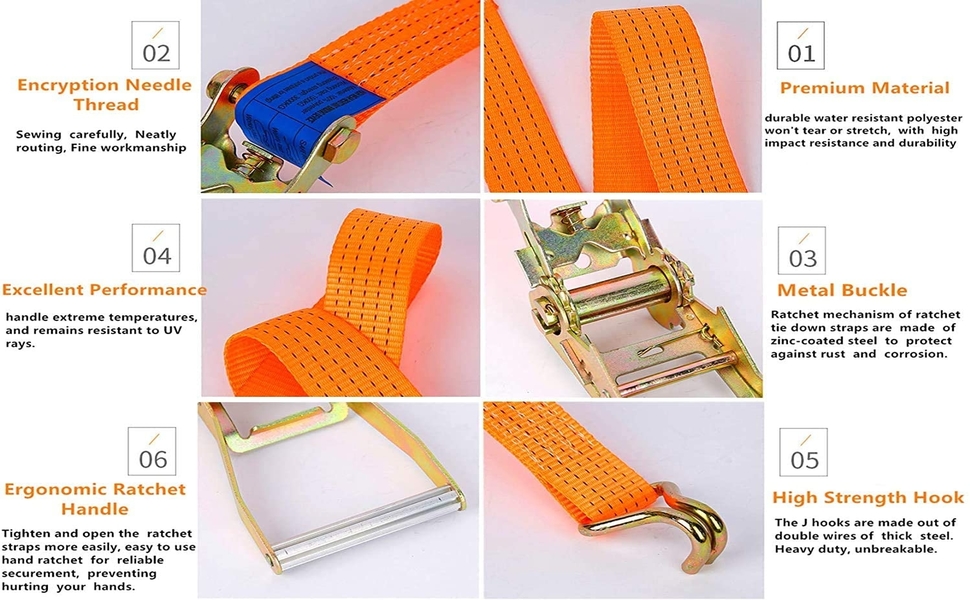 Istara Tie Down Strap Heavy Duty Lashing Strap Cargo Ratchet Strap Rope