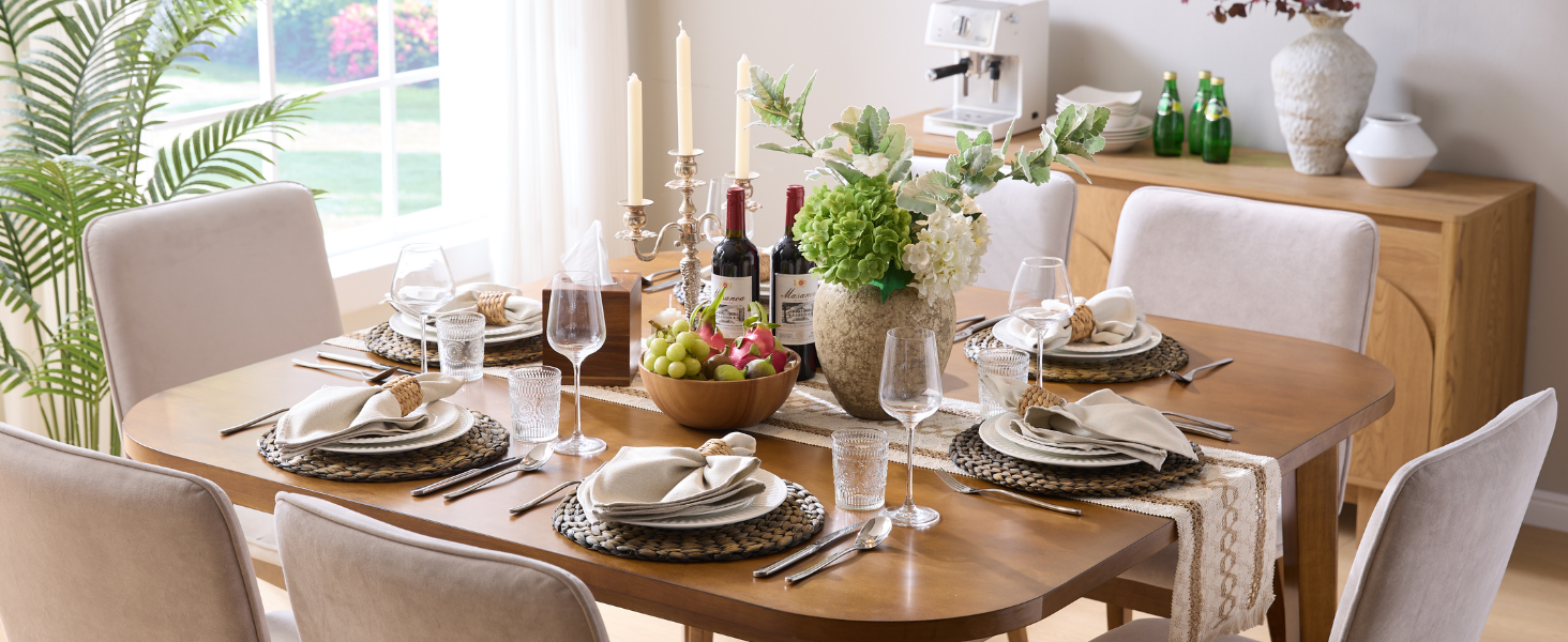 brown placemats
