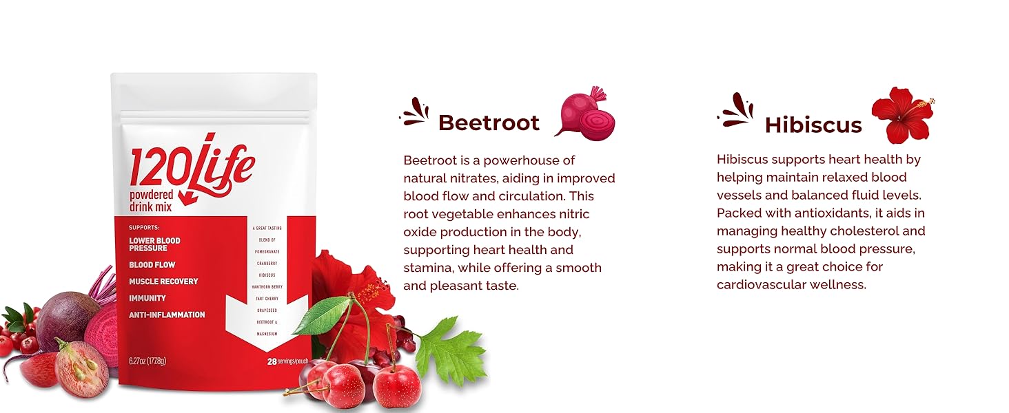 Amazon.com: 120/Life Blood Pressure Support, Organic Beet Root Powder