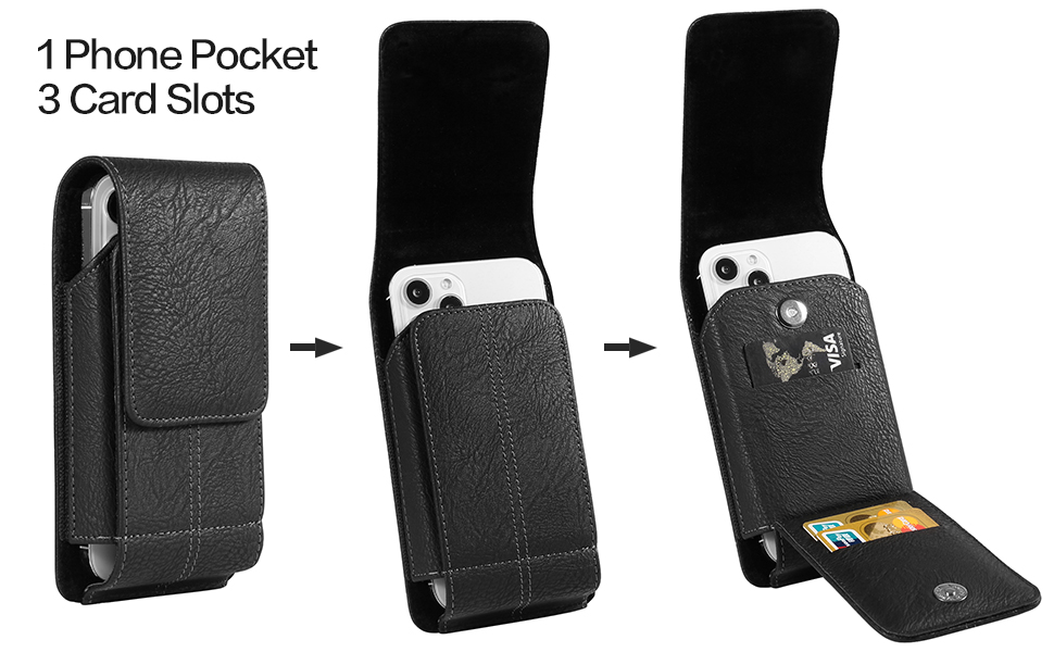 Cell Phone Holsters Phone Belt Holder with Card Slot