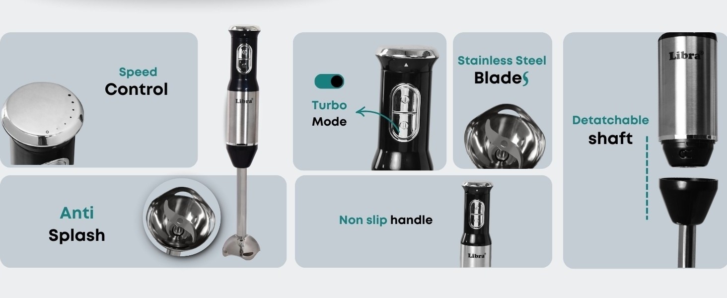 Hand blender, immersion blender, portable blender, blender, juicer, chopper, whisker