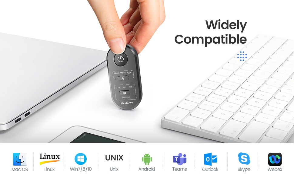meatanty 【Fonction temporelle】 Mouse Jiggler Indétectable USB/USB C Souris Jiggler avec secousse