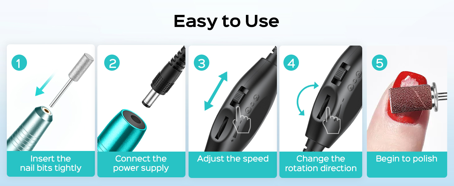 Electric Nail Drill File Professional Portable Nail Drill Machine Kit Manicure Pedicure