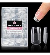 UNA GELLA Short Square Nail Tips 312pcs Square Fake Nails Pre-file Soft Gel Nails Tips for Full C...