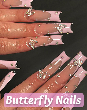 butterfly nail charms