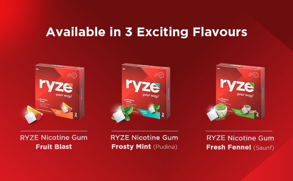 Buy RYZE Nicotine Gum 2mg Sugar Free Quit Smoking Aid Harm Reduction Smoking Cessation