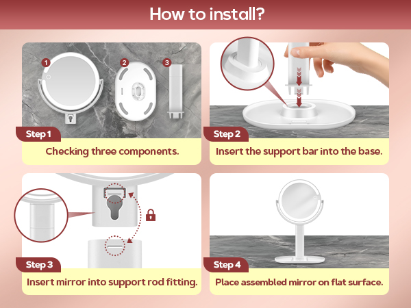 makeup mirror with lights and magnification