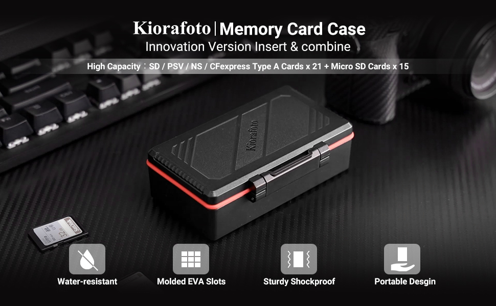 Kiorafoto 36 Slot Memory Card Case Holder WaterResistant for 21x SD