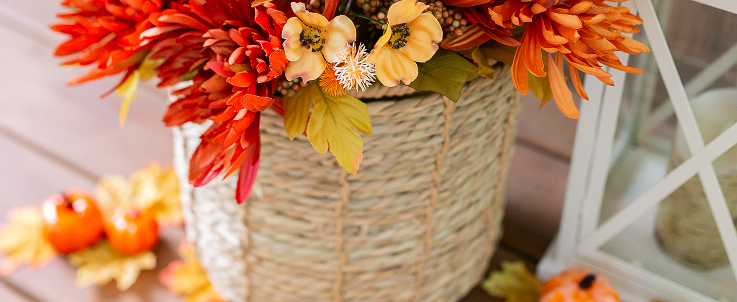 Artificial Fall Fake Mum Flowers for Outdoor Silk Chrysanthemum
