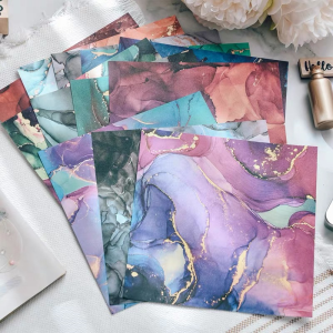 Scrapbooking Accessories Marble Pattern Bronzing Scrapbooking Cardstock Paper Pads Scrapbooking Supplies for Decorative Card 24 Sheets 6" x 6" (Marble) 17 VARIOUS PATTERN
