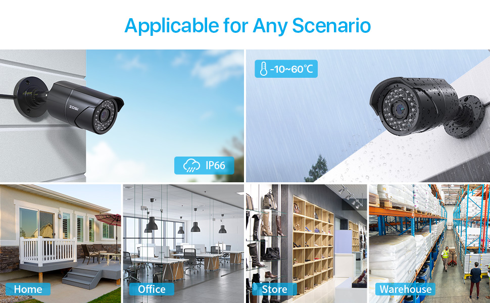 ZOSI 1080P 1920TVL Security Camera Outdoor Indoor,Hybrid 4